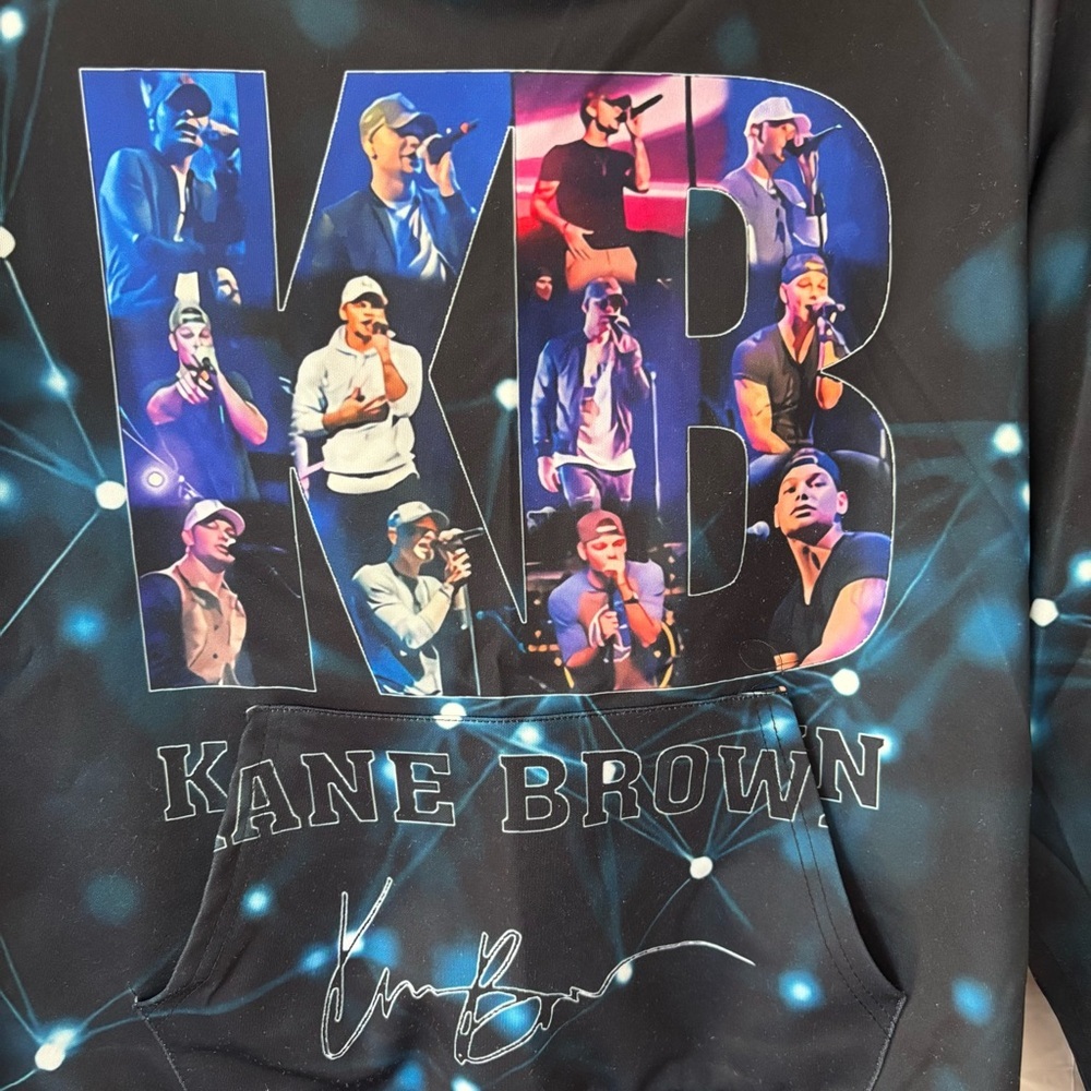 Kane Brown Collection Concert graphic signed sweatshirt hoodie SZ L NWOT - Picture 8 of 9